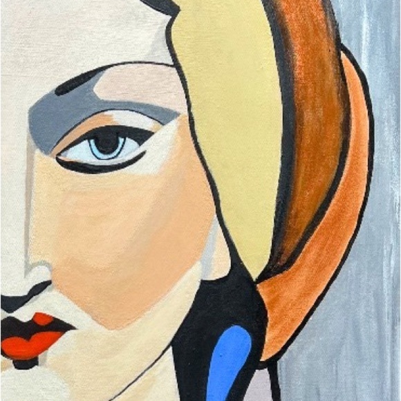 "GENTILE WOMAN" Original Painting by mac, Signed by the Artist - Picture 2 of 6